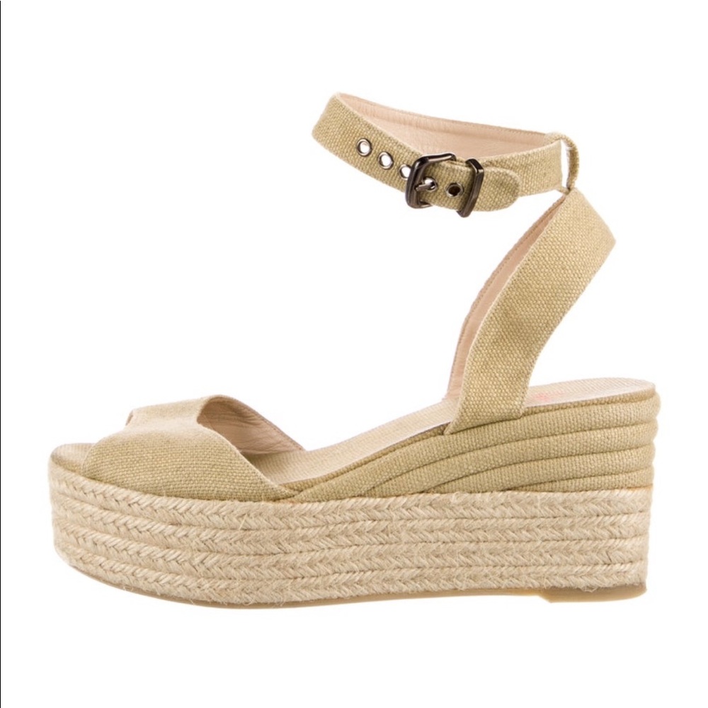 Ankle-Strap Espadrille Platform Sandal in Natural